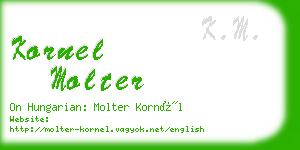 kornel molter business card